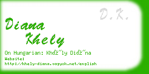 diana khely business card